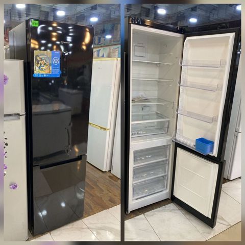 Indesit soyuducu (alt dondurucu ilə), qara rəng - Şaquli dizayn — Digah