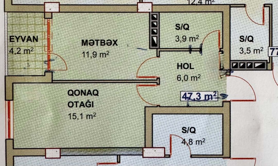 Satılır 2 otaqlı yeni tikili 48 m² — Mənzil, Xırdalan (6)