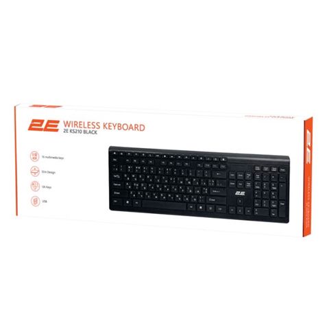2E KS210 Slim Wireless Black Keyboard — Bakı