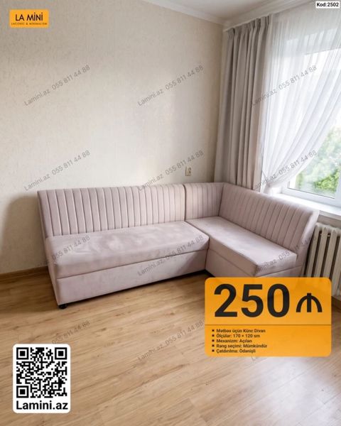 Məhsul: Mətbəx üçün künc divan (Kod: 2502) - Ölçülər: 170 120 sm — Bakı