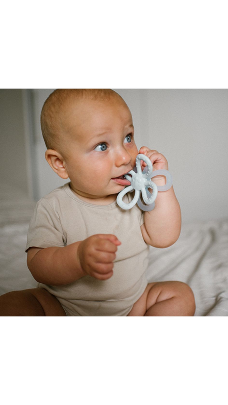 Diş çıxaran Babyono Flower 1596/02, 0+, silikon, göy — Mallar, Bakı (2)