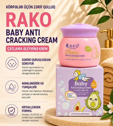 Uşaqlar üçün krem Rako Baby Anti Cracking, 1+, 150 ml — Bakı