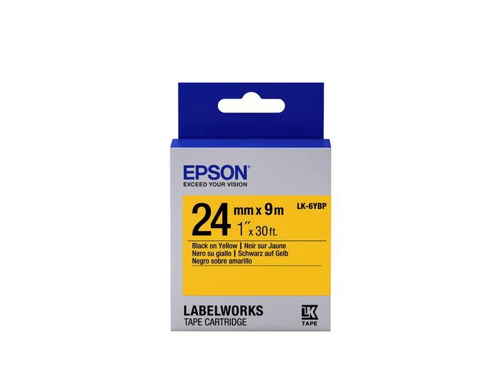 Lent kartric Epson Label Cartridge Pastel LK-6YBP Black/Yellow 24mm (9m) C53S656005 — Printerləri, Bakı