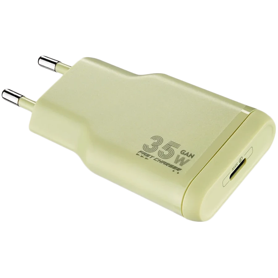Qidalanma adapteri Tucano One Power Kit 35 Vt GaN Usb‑c + Kabel, Sarı — Smartfon aksesuarları, Bakı (2)