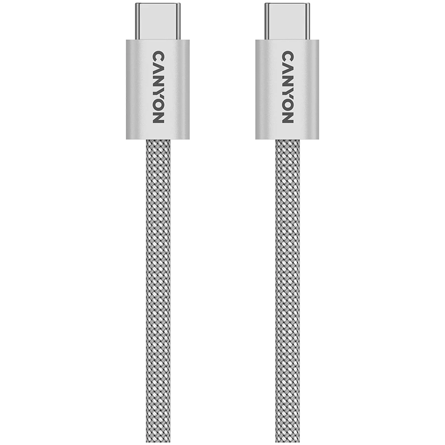 Kabel Canyon Usb-c to Usb-c, 1m, Light Gray — Smartfon aksesuarları, Bakı