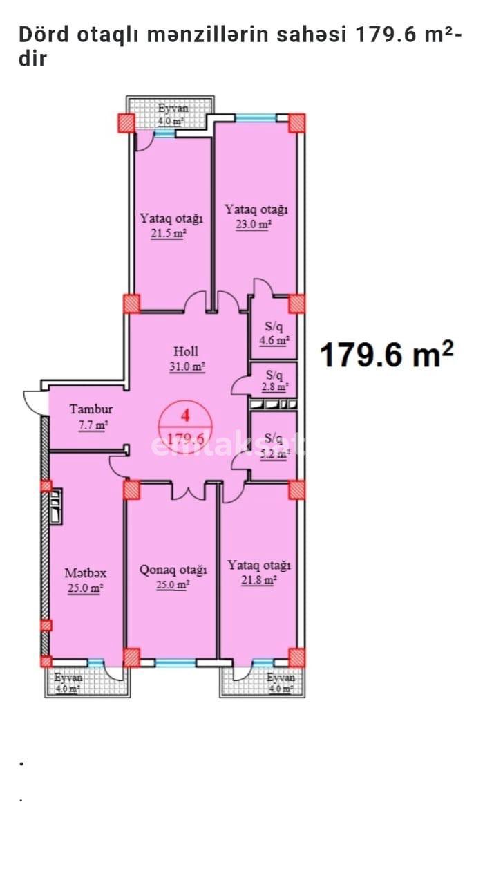 Satılır 4 otaq yeni tikili 180 m², Badamdar — Mənzil, Bakı (2)