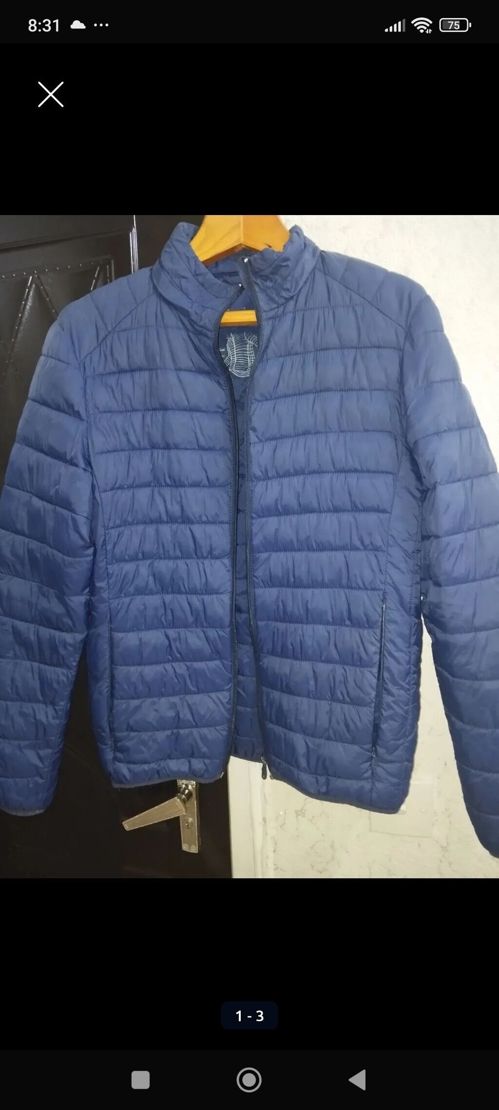 Yüngül puflənən kişi gödəkçəsi – tünd mavi rəng. - Klassik quilted — Kurtkalar, Bakı