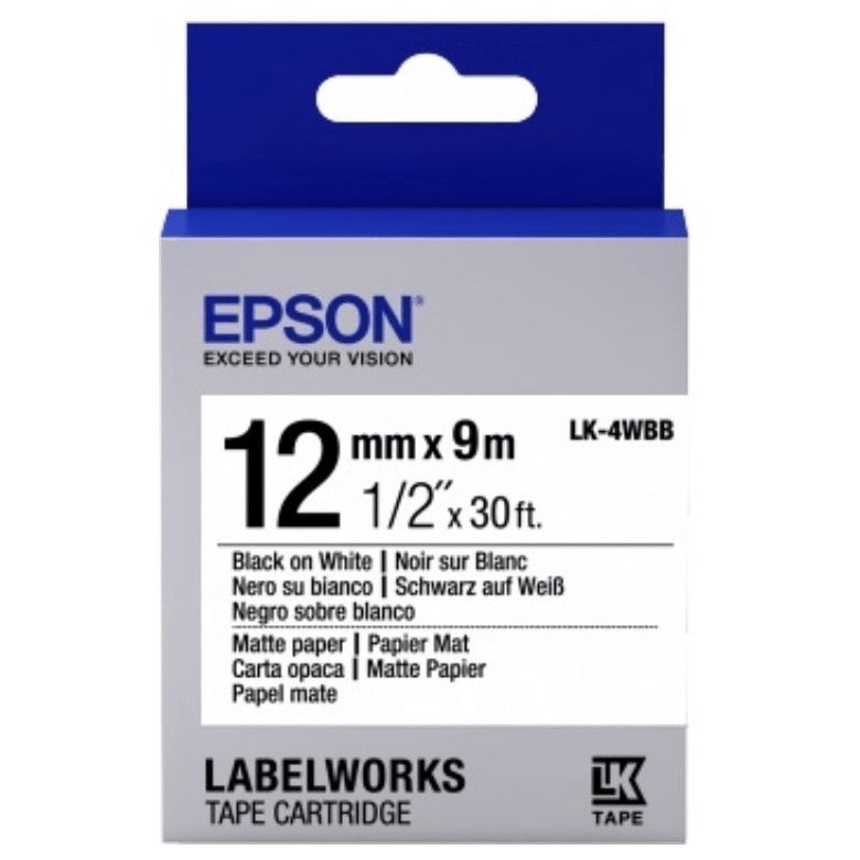 Lent kartric Epson Tape - LK4WBB Matte Pap Blk/Wht 12/9 C53S654023 — Printerləri, Bakı
