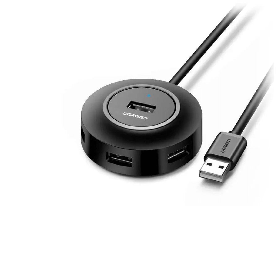20277 Ugreen USB 2.0 Hub 4 Ports 1m (Black) CR106 — Kompüterlər və noutbuklar, Bakı