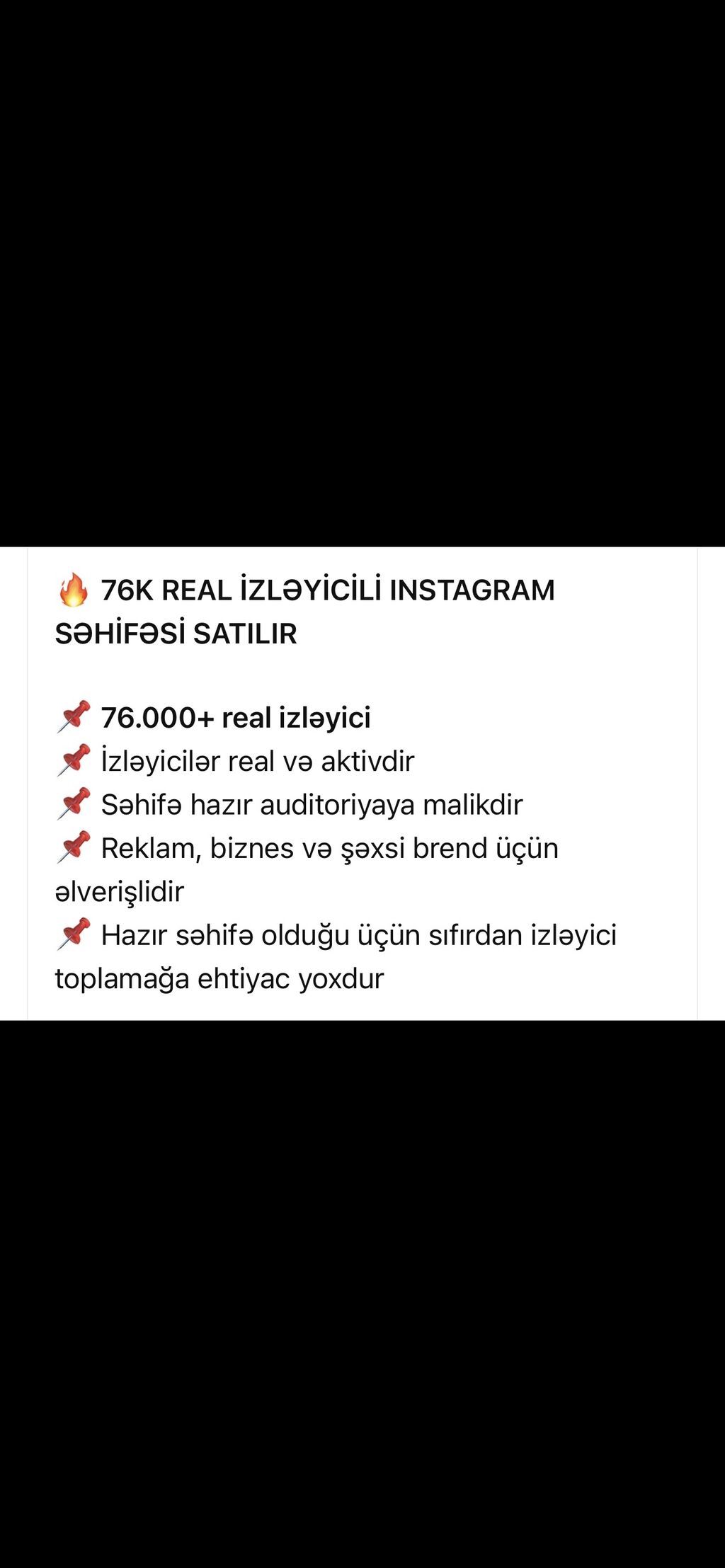 76K real izləyicili Instagram səhifəsi - 76.000+ real izləyici — Hazır biznes, Bakı (2)
