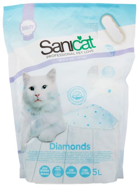 Silikogel doldurucu pişiklər üçün Sanicat Diamonds 5 l — Bakı