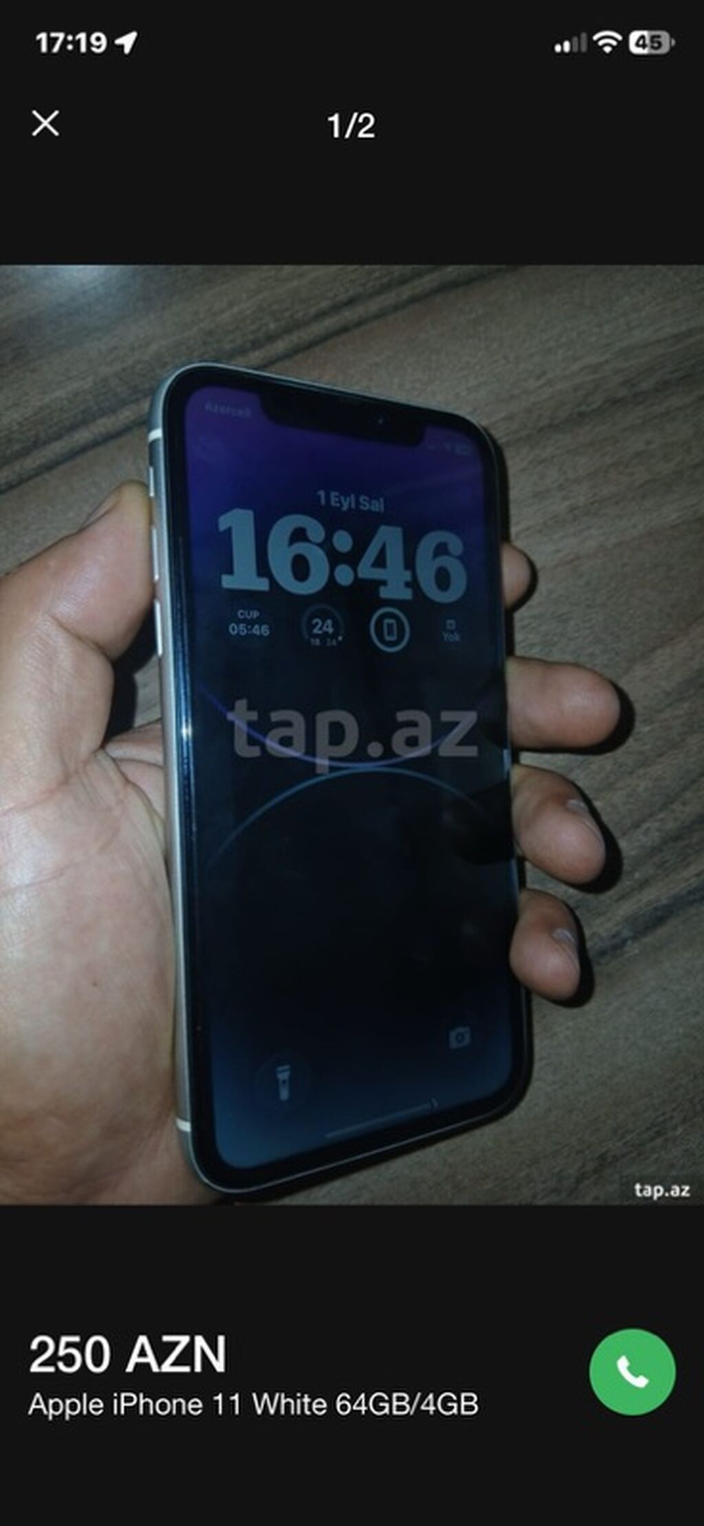 IPhone 11, 64 GB, Ağ, Face ID — Apple iPhone, Balakən (2)