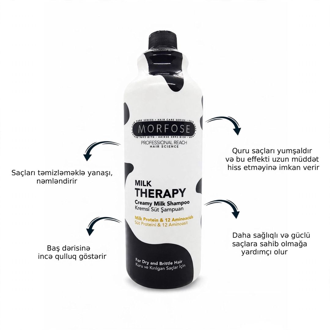 Saçlar üçün şampun No Brand Milk Therapy, 1000 ml — Mallar, Bakı (2)