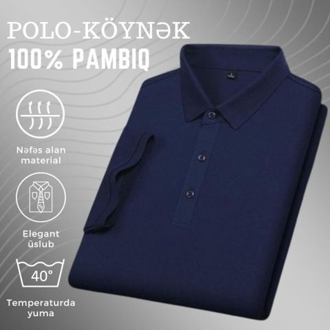 Kişilər üçün polo EB_780, göy, pambıq, ölçü XL — Bakı