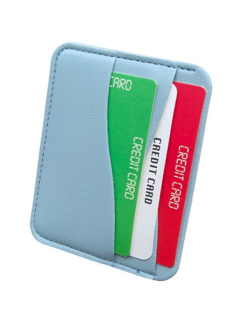 Kredit kartları qabı Unisex Açıq mavi, poliuretan, 4 bölməli, 10x8 sm, Çin istehsalı - WCo_Cardholder_KB-312_Light-Blue — Bakı