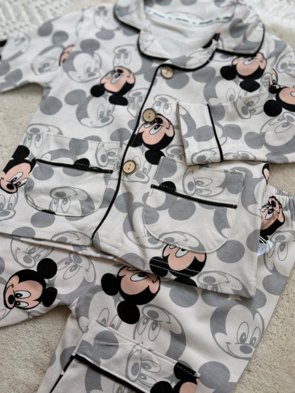 Şalvarlı pijama dəsti Hone Baby, pambıq, boz, ölçü 3-4 yaş — Mallar, Bakı (2)