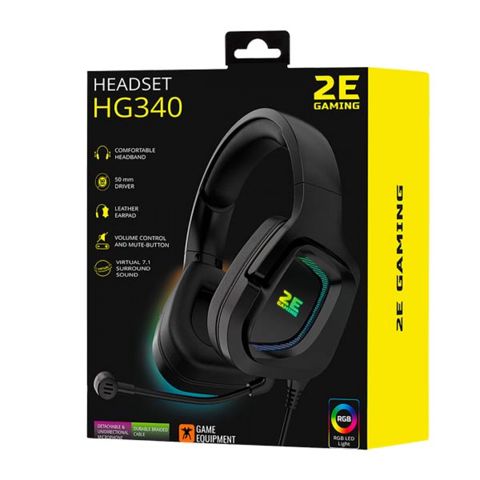 2E HG340 7.1 Gaming Headset Black 2E-HG340BK-7.1 — Bakı
