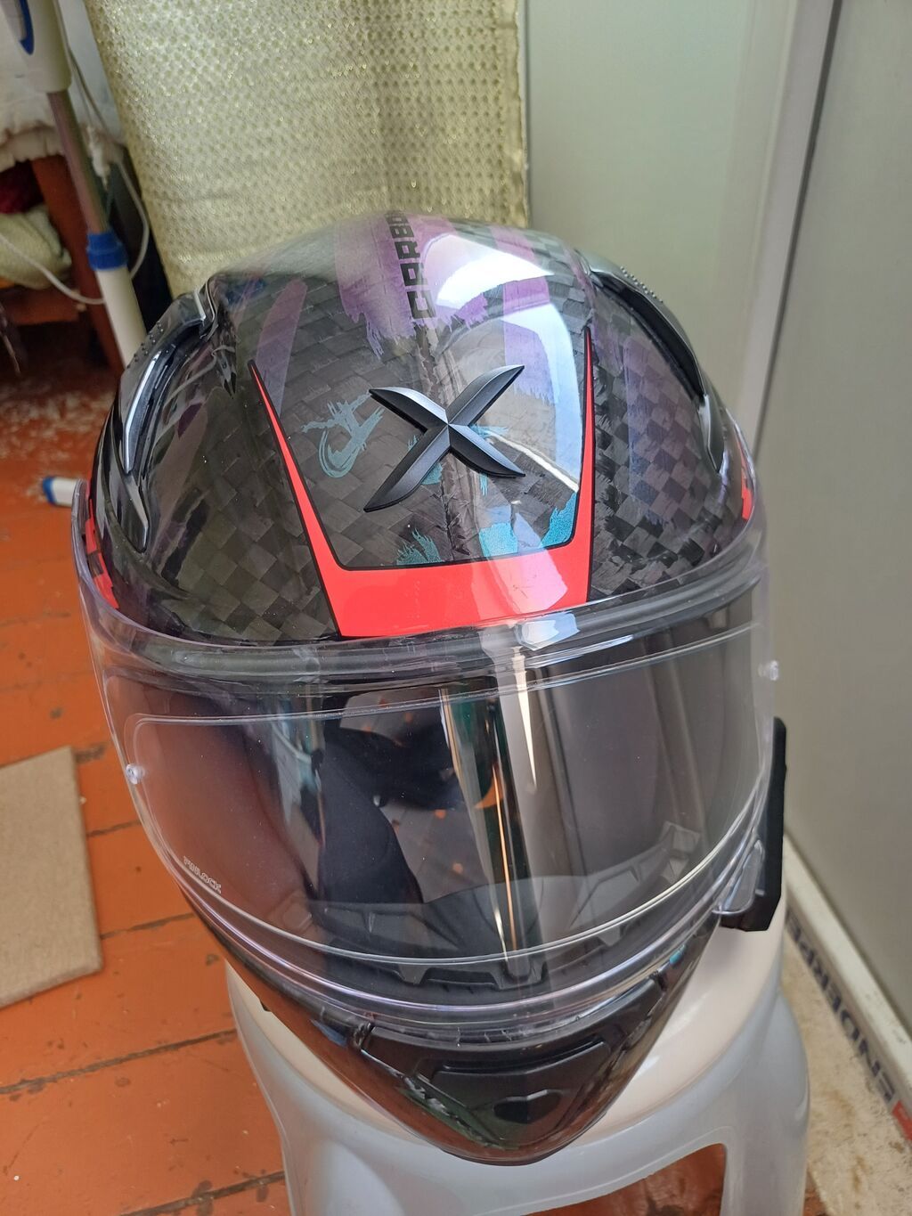 Axor Carbon fiber kask. 1 2 dəfə istifadə olunub. motosikletimi — Motosiklet geyimi, Bakı (2)