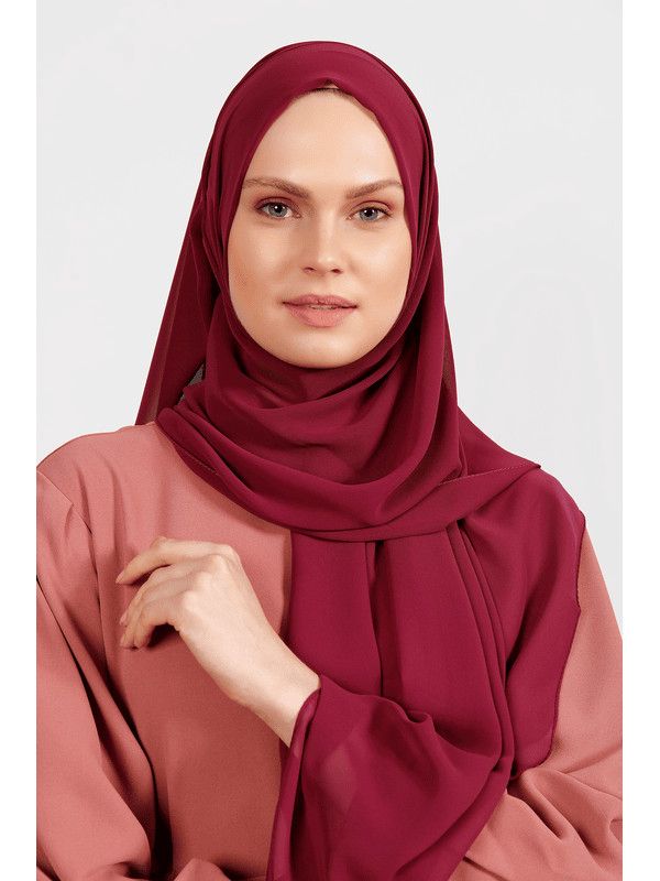 Hicab Differenza 5406, şifon, tünd qırmızı — Mallar, Bakı