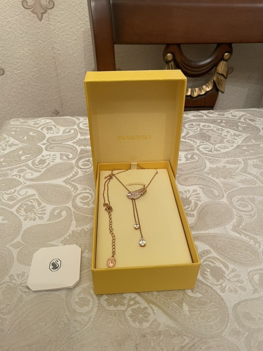 Boyunbağı, Swarovski, Çəhrayı qızıl — Qolye və zəncir, Bakı (2)