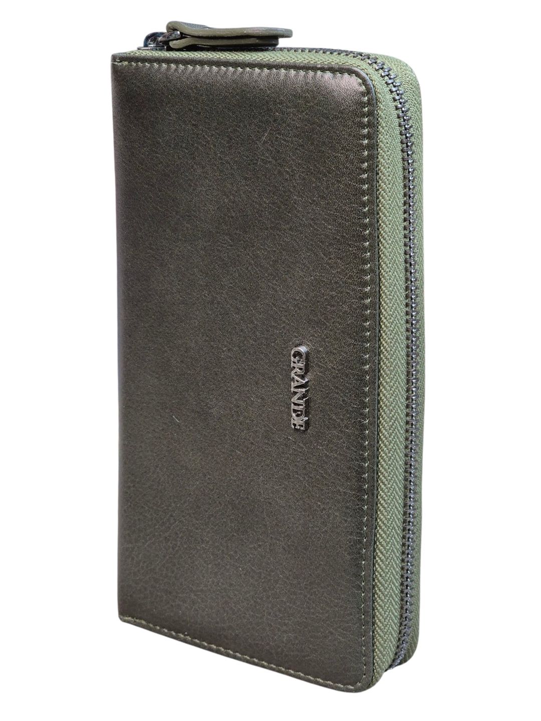 Qadınlar üçün pulqabı, təbii dəri, 19x10 sm, 12 kart bölməsi, Türkiyə istehsalı, yaşıl - Grande_2700_Green — Mallar, Bakı