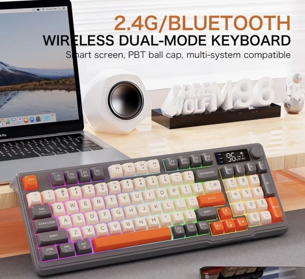 2.4G/Bluetooth üç rejimli simsiz mexaniki klaviatura - İkili/simsiz + — Klaviaturalar və siçanlar, Sumqayıt (2)