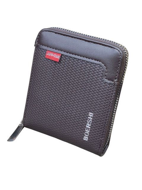 Uniseks poliuretan pulqabı, 10x11 sm, 5 kart bölməsi, qəhvəyi, Çin istehsalı - Boershi_M83_Brown — Bakı
