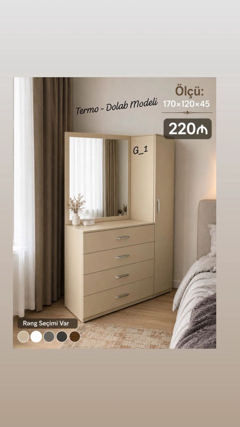 Termo – Dolab modeli - Ölçü: 170 120 45 sm - Qiymət: 220 - Rəng — Dolab Taxt Çarpayı Mebel Fabriki ✨Əfsanə.x — Шкафы