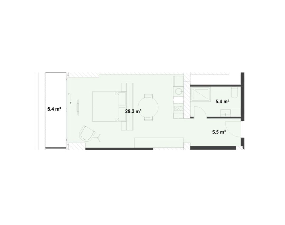 Satılır 1 otaqlı yeni tikili 56.1 m² — Mənzil, Bakı (2)