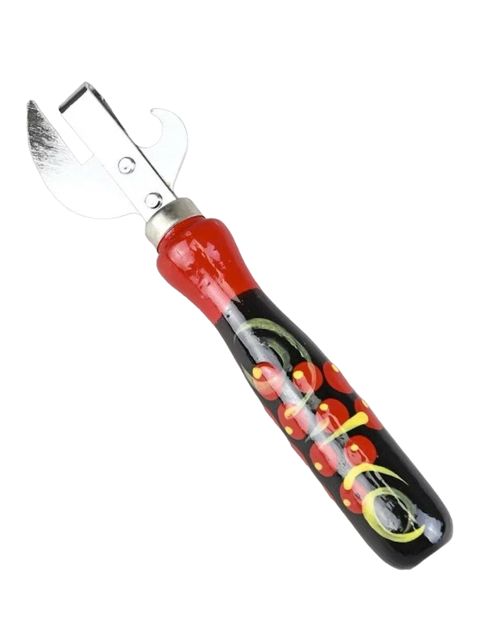 Konserv bıçağı və açan Bottle Opener, polad/taxta, qırmızı/qara — Bakı