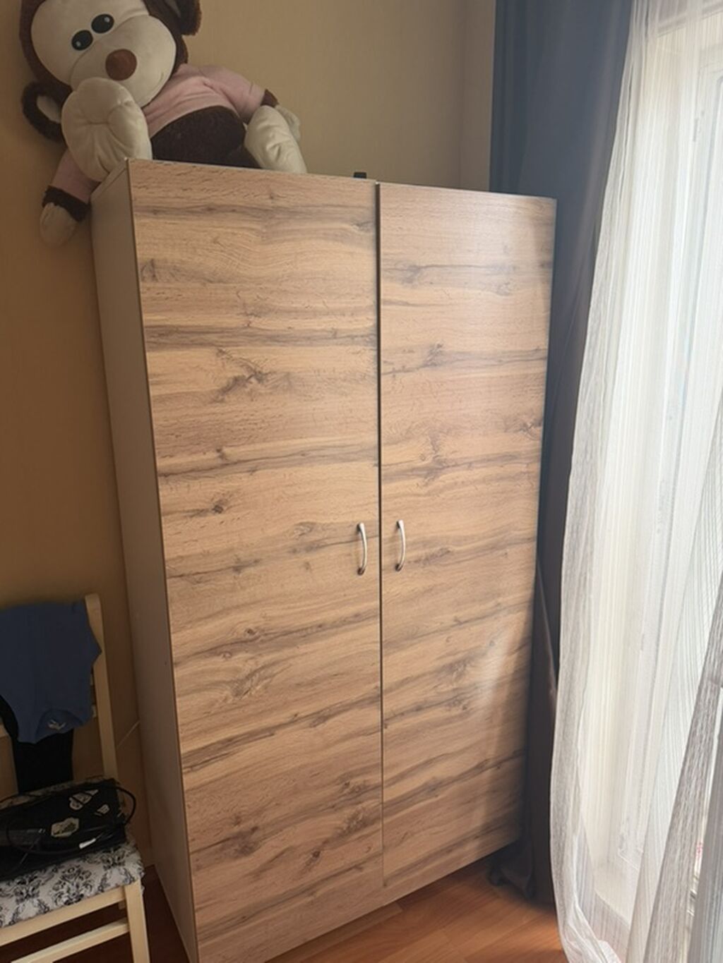 İki qapılı geyim şkafı - Material: laminat/LDSP gövdə, metal asqı — Şkaflar, Bakı (2)