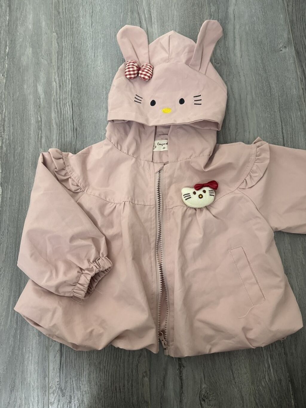 Uşaq üçün kapüşonlu yüngül jaket - Rəng: Pudra/solğun çəhrayı - Ölçü — Uşaq geyimi, Digah (2)