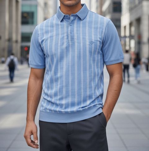 Kişilər üçün polo Konko TCS_3042, mavi, pambıq, ölçü XXL — Bakı