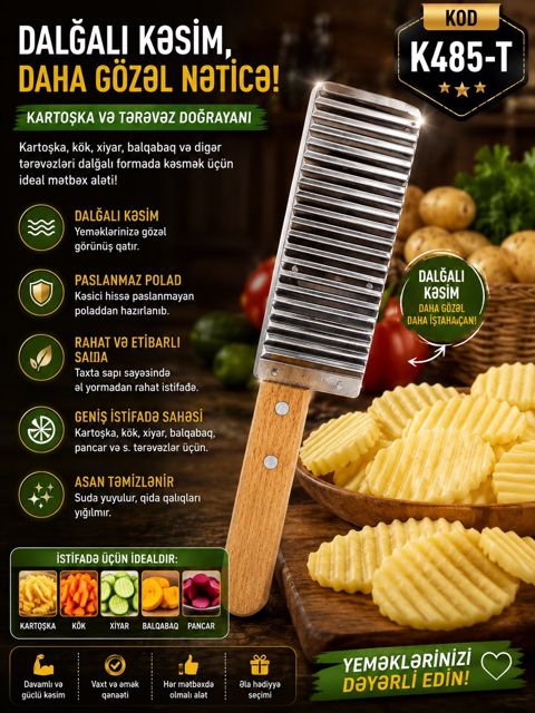 Fiqurlu bıçaq K485-T, paslanmayan polad/taxta — Bakı