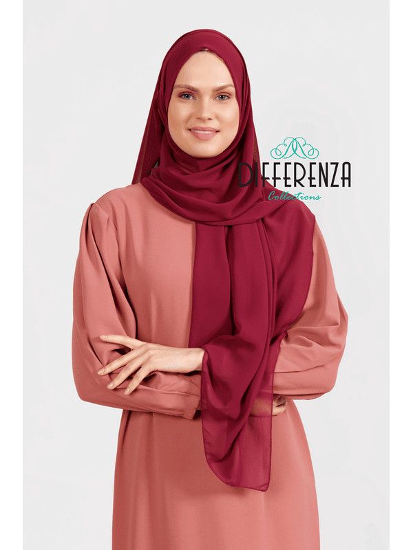 Hicab Differenza 5406, şifon, tünd qırmızı — Mallar, Bakı (3)