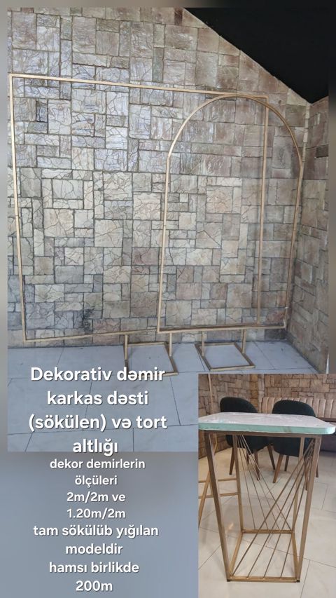 Dekorativ dəmir karkas dəsti və tort altlığı - Tam sökülüb-yığılan — Xırdalan