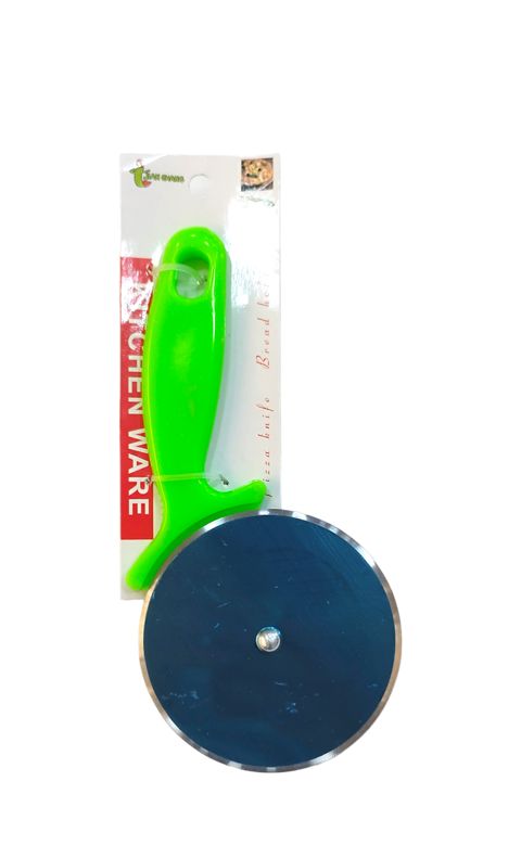 Pizza bıçağı HMSD_K637B, 20 sm, metal/plastik, yaşıl — Bakı