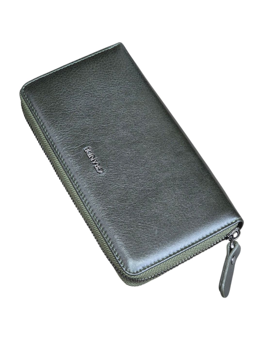 Qadınlar üçün pulqabı, təbii dəri, 19x10 sm, 12 kart bölməsi, Türkiyə istehsalı, yaşıl - Grande_2700_Green — Mallar, Bakı (2)