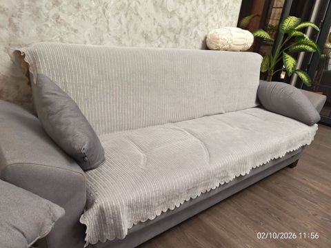 Məhsul: Yumşaq divan üçün örtük/plyedka dəsti Təsviri: - Rəng: açıq — Bakı