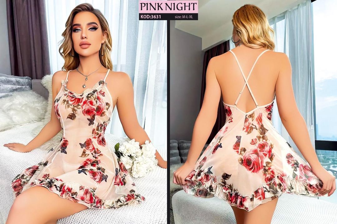 Qadınlar üçün kombinasiya Pink Night, atlas, ölçü XL — Mallar, Bakı (3)