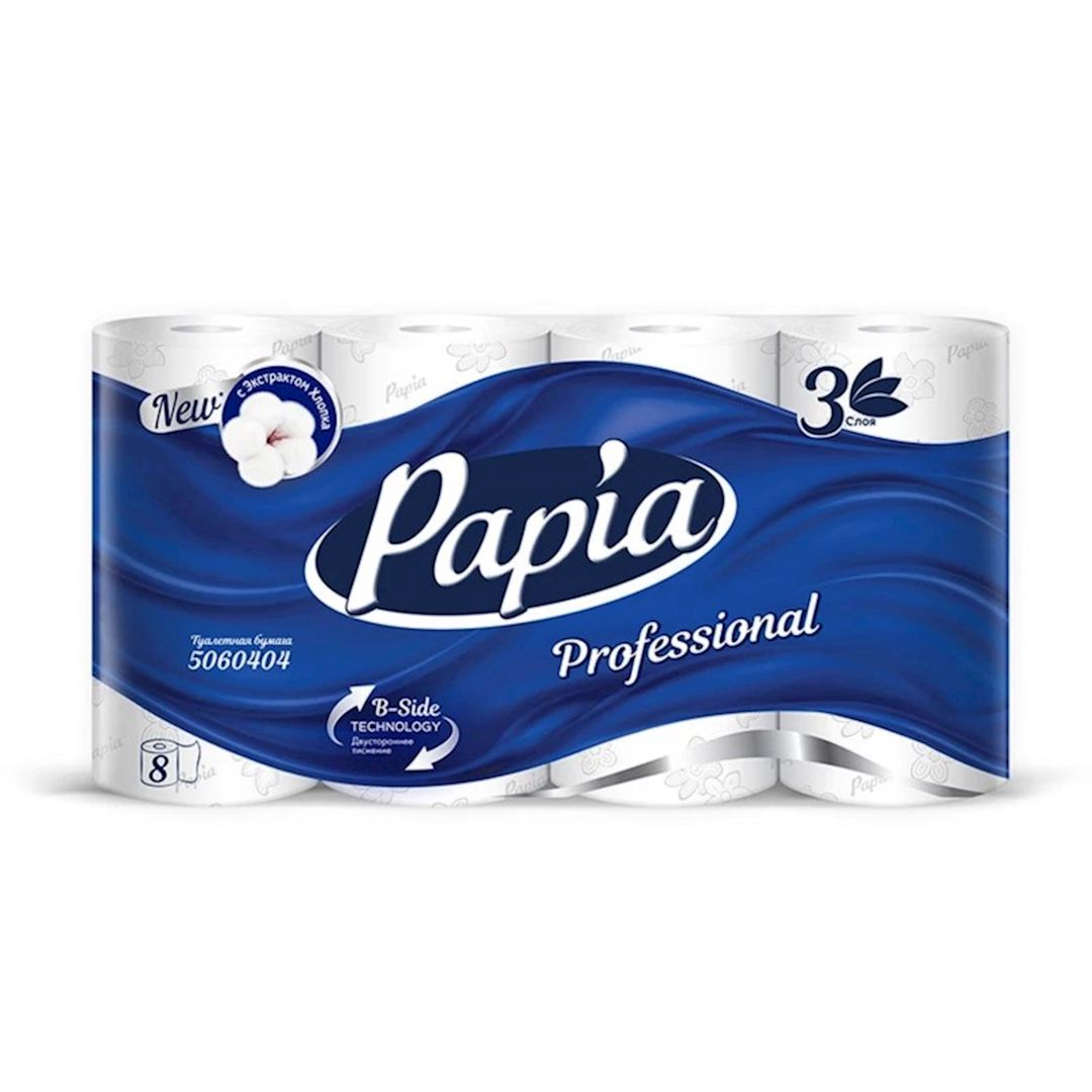 Tualet kağızı Papia Proffesional, ağ, 3 qat, 8 əd — Mallar, Bakı