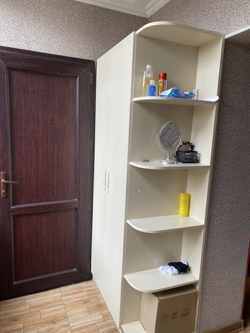 Giriş üçün güzgülü kupe şkaf - Rəng: açıq krem - Ön hissə: ikili — Xol üçün, Bakı (3)