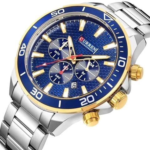 Qol saatı kişilər üçün Curren C8309 Silver/Gold/Blue — Bakı
