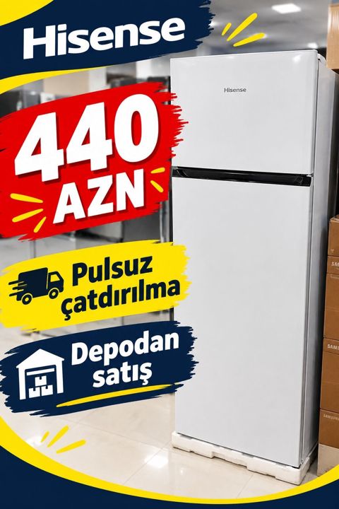 Hisense iki qapılı soyuducu - Brend: Hisense - Rəng: ağ - Üst — Bakı