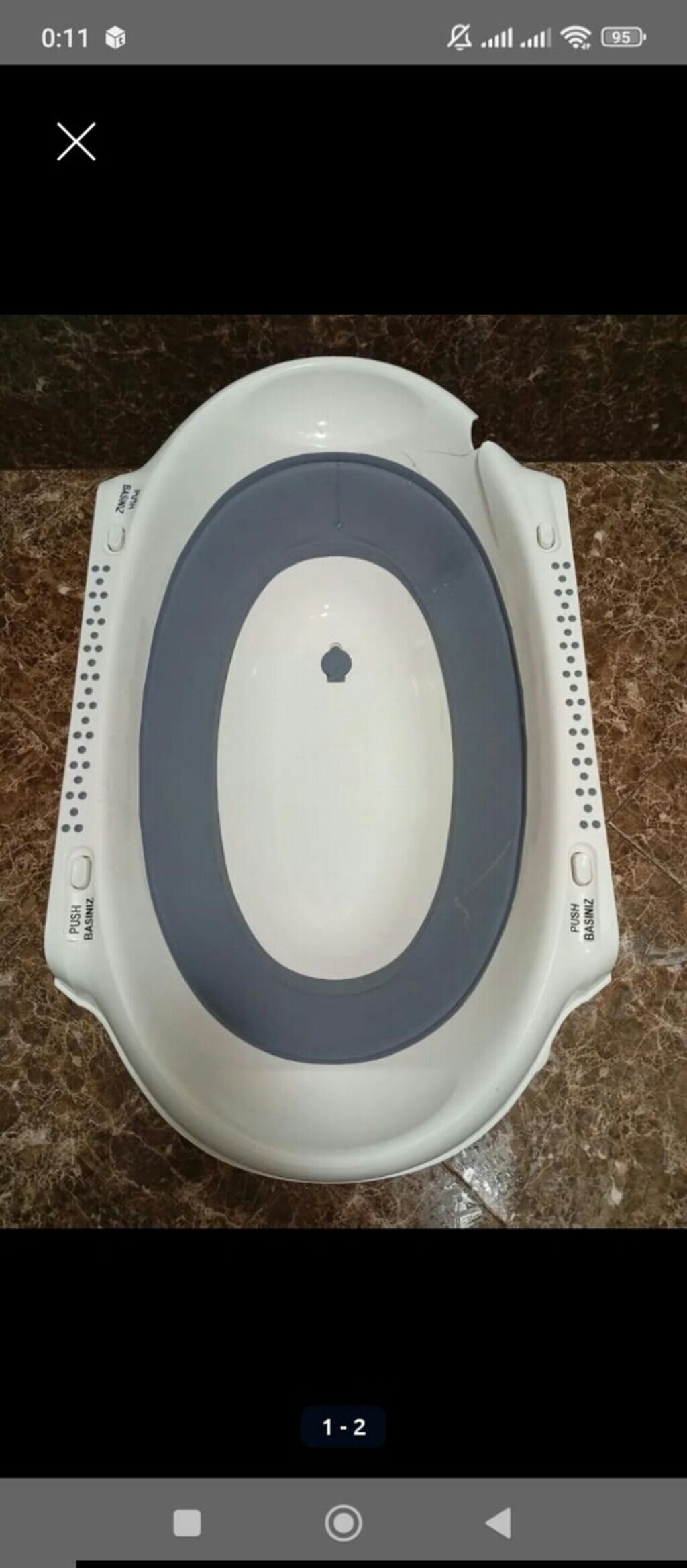 Uşaq vannası – qatlanan model - Material: möhkəm plastik və sürüşməyə — Vannalar və jakuzi, Bakı