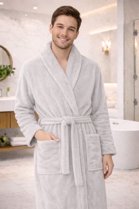 Kişi üçün hamam xələti 33376, boz, pambıq, ölçü One size — Bakı