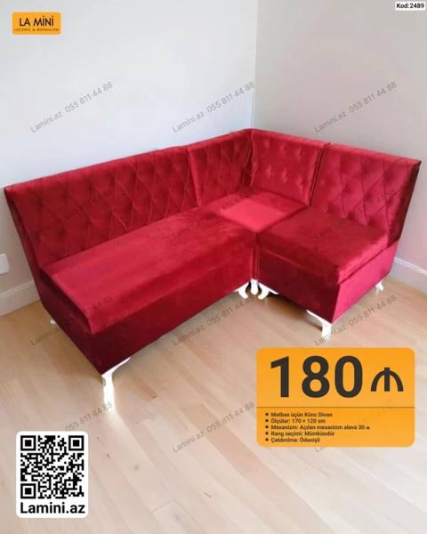 Mətbəx üçün künc divan - Ölçü: 170 x 120 sm - Mexanizm: Açılan — 180 ₼ · Baku, Nərimanov · Divanlər Mətbəx üçün künc divan - Ölçü: 170 x 120 sm - Mexanizm: Açılan — Baku
