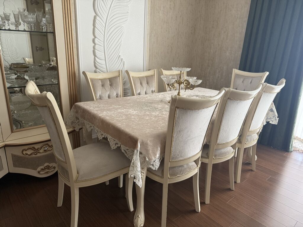 Klassik üslubda dəbdəbəli qonaq otağı/yemək otağı mebel dəsti — Qonaq otağı üçün, Bakı (2)