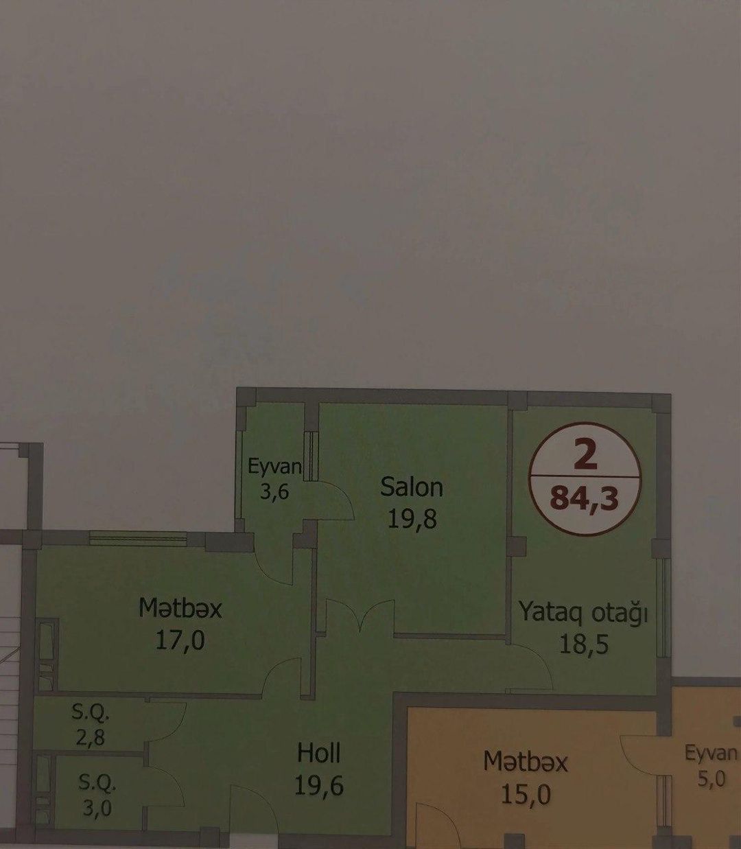 2 otaqlı mənzil, 84.3 m², Faiq Yusifov küç., 115 (Bina 5) (Araz 2011 A) — Mənzil, Bakı (3)
