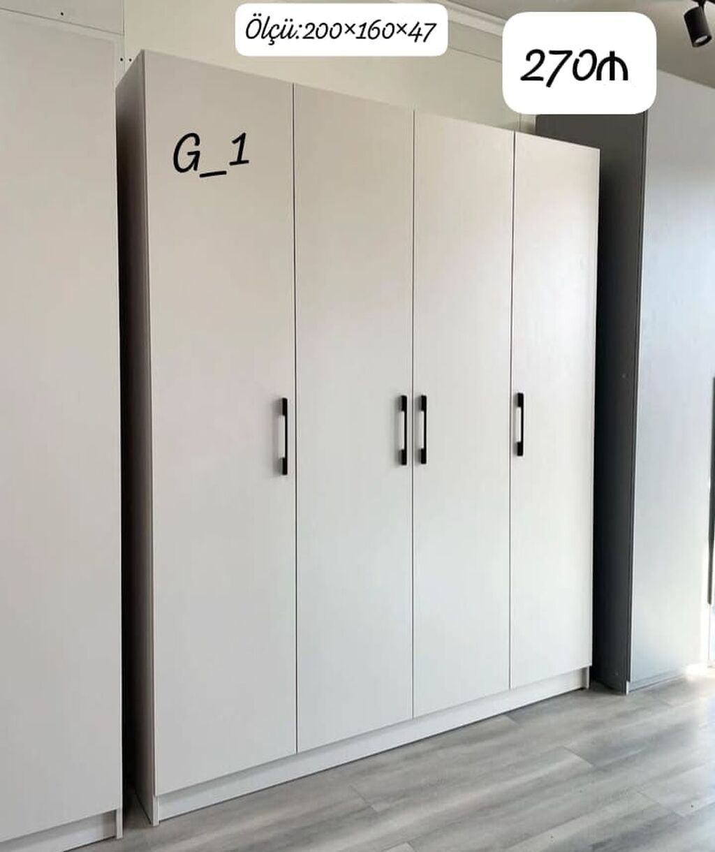Model: G_1 dörd qapılı dolab Ölçü: 200 160 47 sm Qiymət: 270₼ — Şkaflar, Sumqayıt